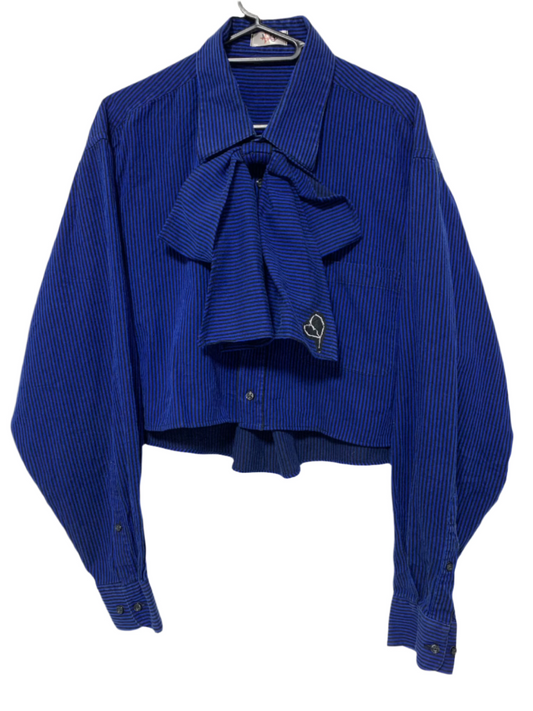 Tied Up Crop Shirt (Blue Angel)